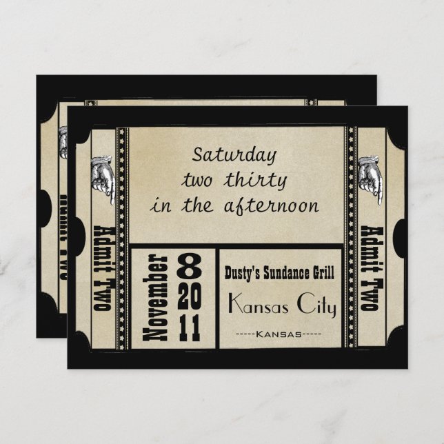 Black Funky Textured Swirls Wedding Response Cards (Front/Back)