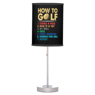 black funny 7 steps how to golf table lamp