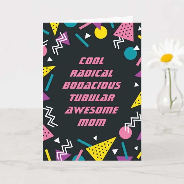 Black Funny 80s Slang Mothers Day Card (Small Plant)