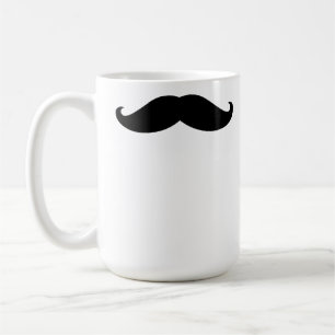 Black Funny Hipster Mustache Coffee Mug