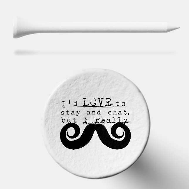 Black Funny Humor I Mustache Golf Tees (Combo (Horz))