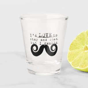 Black Funny Humor I Mustache Shot Glass