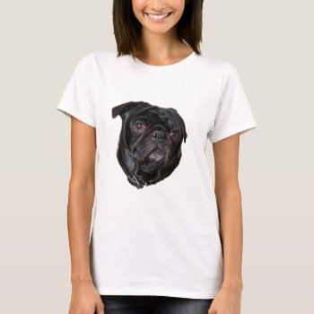 Black Funny Pug T-shirt by Ilze_Lucero_Photo at Zazzle