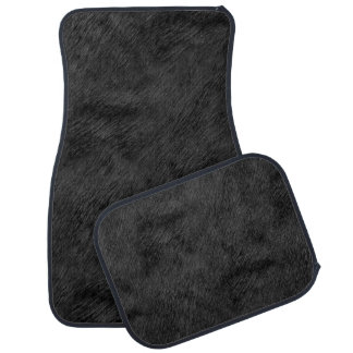 Black fur pattern car floor mat