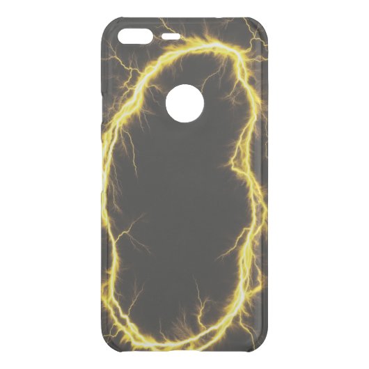 black fur texture with lightning design uncommon google pixel XL case (Back)