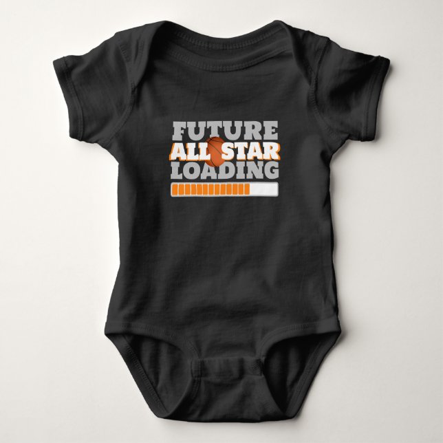 Black Future All Star Loading Baby Basketball Bodysuit (Front)