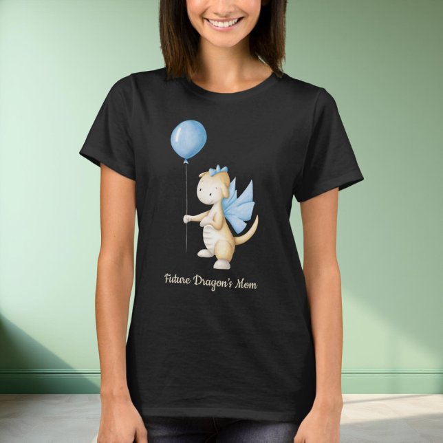 Black Future Dragon’s Mom Baby Dragon Mom to Be T-Shirt (Creator Uploaded)