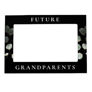 Black Future Grandparents Pregnancy Reveal Magnetic Frame