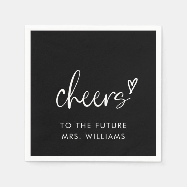 Black Future Mrs Bridal Shower Napkins (Front)