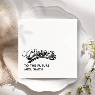 Black Future Mrs Modern Bridal Shower Napkins