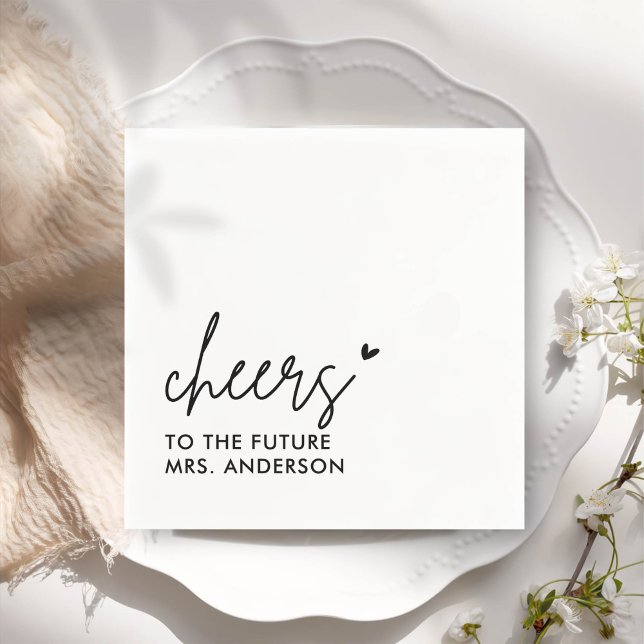 Black Future Mrs Modern Bridal Shower Napkins (Creator Uploaded)