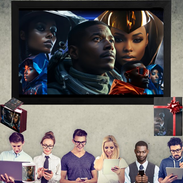 Black Future (Write-able) Post-it Notes (Get the full "Black Future" collection at  https://bit.ly/BlackFutureZazzle)