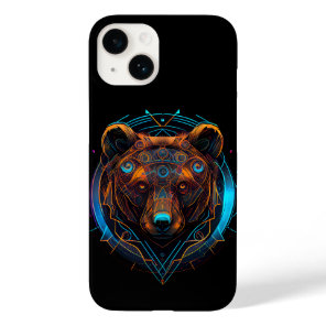 Black Futuristic Neon Bear Case-Mate iPhone 14 Case