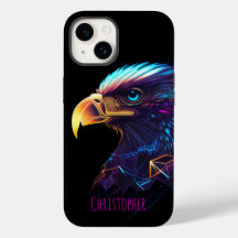 Black Futuristic Neon Eagle