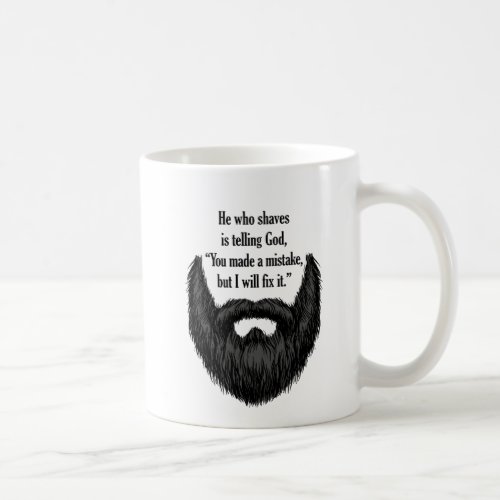 Black fuzzy beard coffee mug