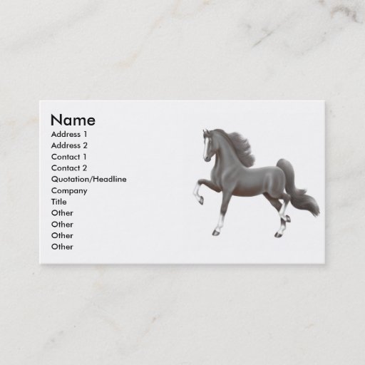 Customizable Black Gaited Horse Business Card
