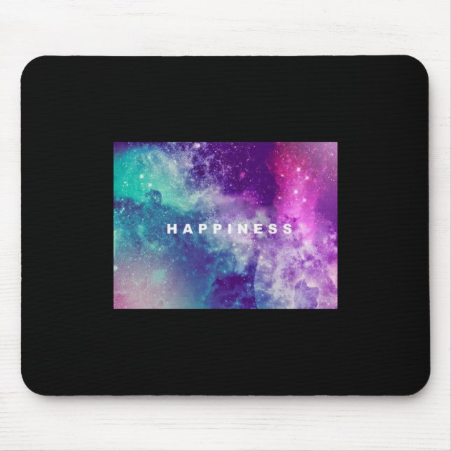 Black Galaxy Happiness Mouse Pad (Front)