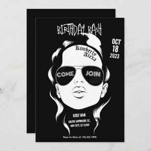 Black gangsta girl rock birthday bash invitation