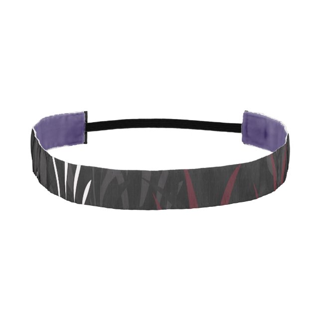 Black Garnet and White Feathereed pattern Headband (Front)
