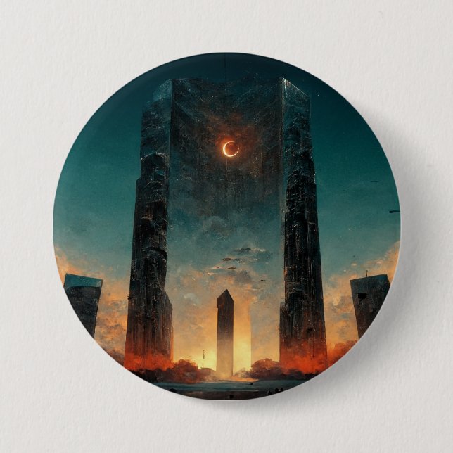 Black Gate Fantasy Sci-Fi Art Button (Front)