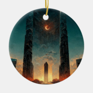 Black Gate Fantasy Sci-Fi Art Ceramic Ornament