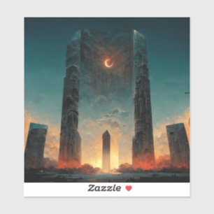 Black Gate Fantasy Sci-Fi Art Sticker