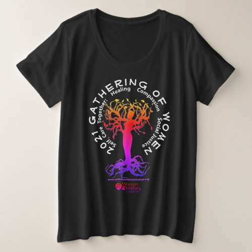 Black Gathering Differences  White lettering Plus Size T_Shirt