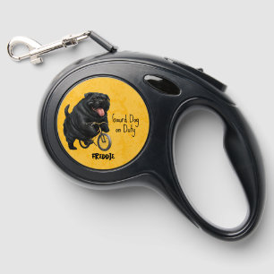 Black Gaurd Dog on Duty Retractable Dog Leash