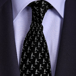 Black Gavel Pattern Attorney Neck Tie