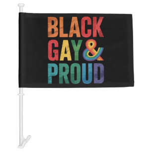 Black Gay and Proud LGBTQ Black Queers Car Flag