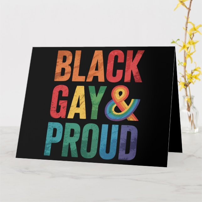 Black Gay and Proud LGBTQ Black Queers Card (Yellow Flower)