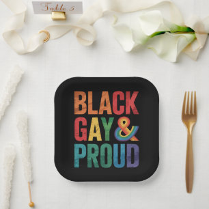 Black Gay and Proud LGBTQ Black Queers Paper Plates