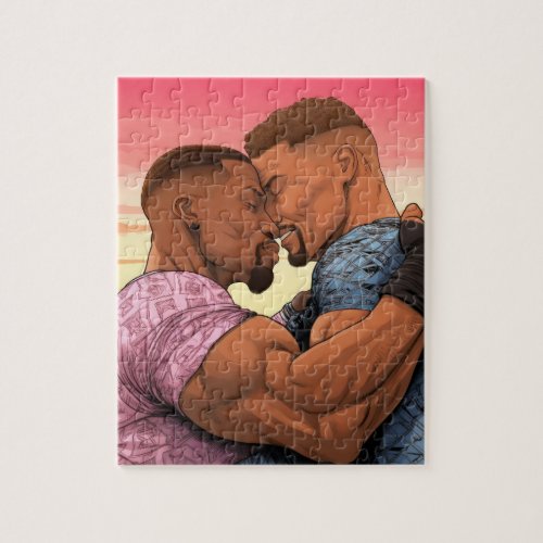 Black Gay Men Jigsaw Puzzle