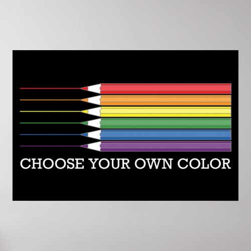 Black Gay Pride Flag Rainbow Pencils LGBT Poster