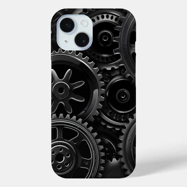 Black Gear Matrix Phone Case (Back)