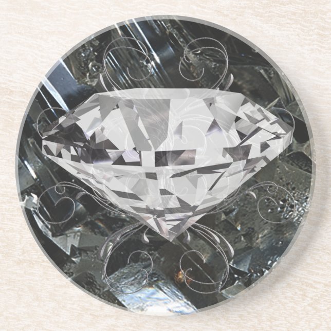 Black Gem Design Coaster (Front)