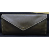 Black Genuine Leather Fashion Wallet (Front)