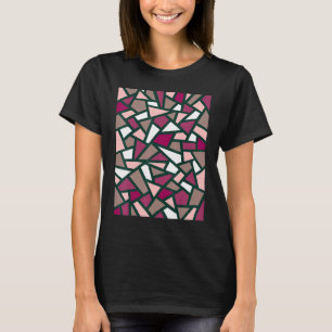 Black Geometric Abstract Pattern Rose Pink White 1 T-Shirt