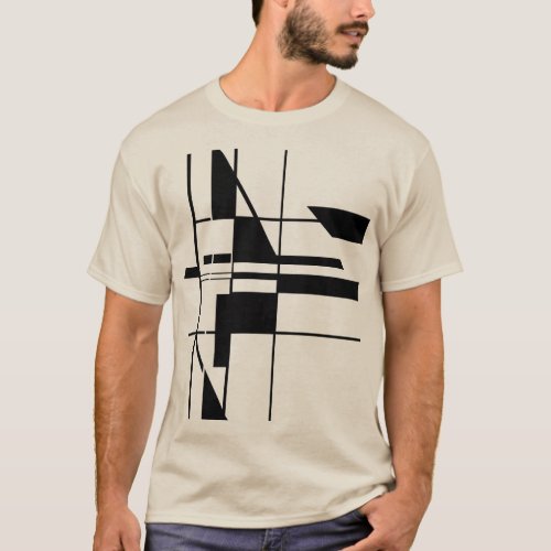 Black Geometric Gameboard MCM Look Design  T_Shirt