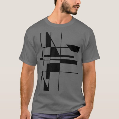 Black Geometric Gameboard MCM Look Design  T_Shirt