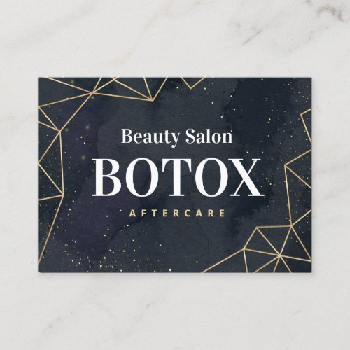 Black Geometric Gold Botox Aftercare Business Card