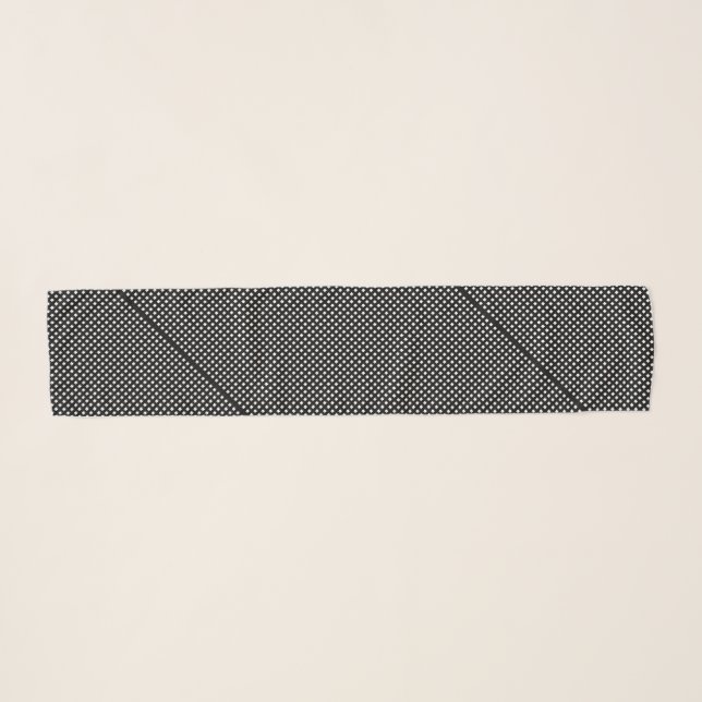 Black Geometric Long Longer Scarf (Front (Horizontal))