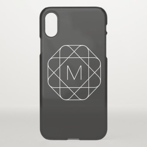 Black Geometric Monogram iPhone XS Case