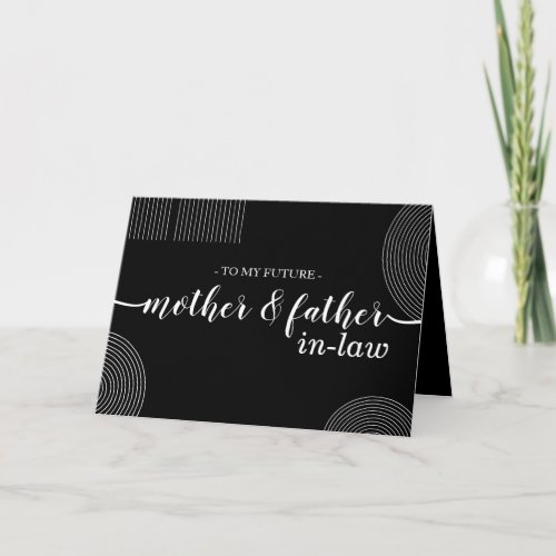 Black Geometric New Parents Mother Father Wedding Card