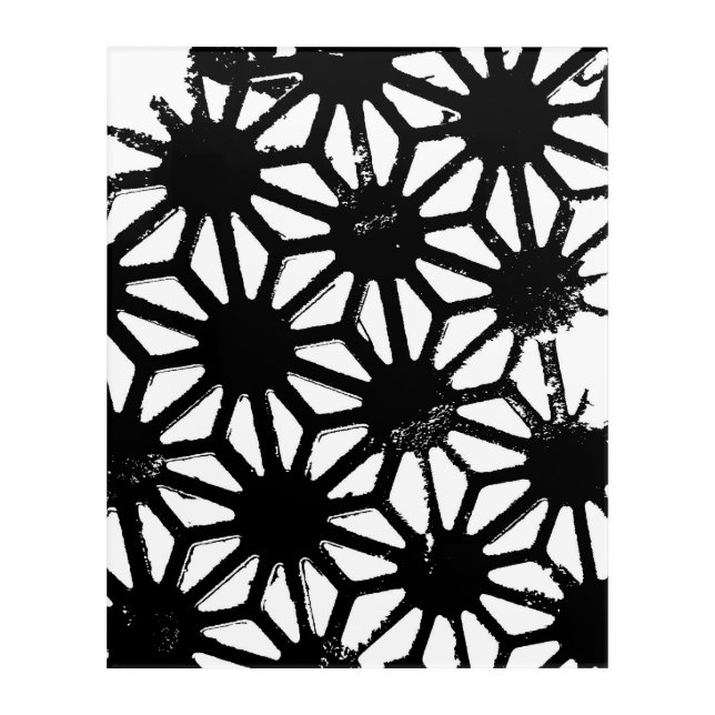 Black geometric pattern acrylic print (Front)