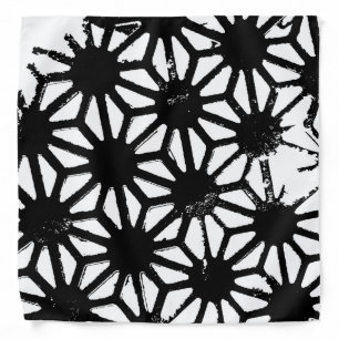 Black geometric pattern bandana