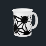 Black geometric pattern beverage pitcher<br><div class="desc">Black and white geometric pattern</div>