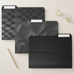 black geometric pattern file folder