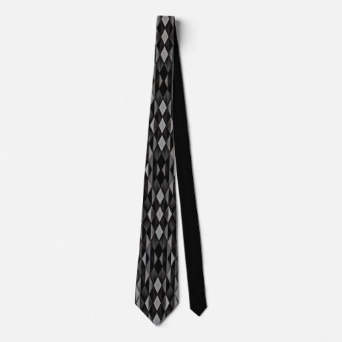 Black Geometric Pattern  Front Design Only Neck Tie
