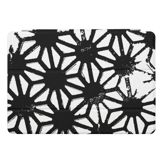 Black geometric pattern iPad pro cover (Horizontal)
